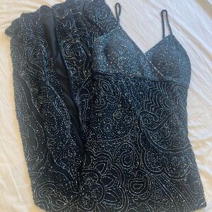 Sean Collection Black and Silver Maxi Dress